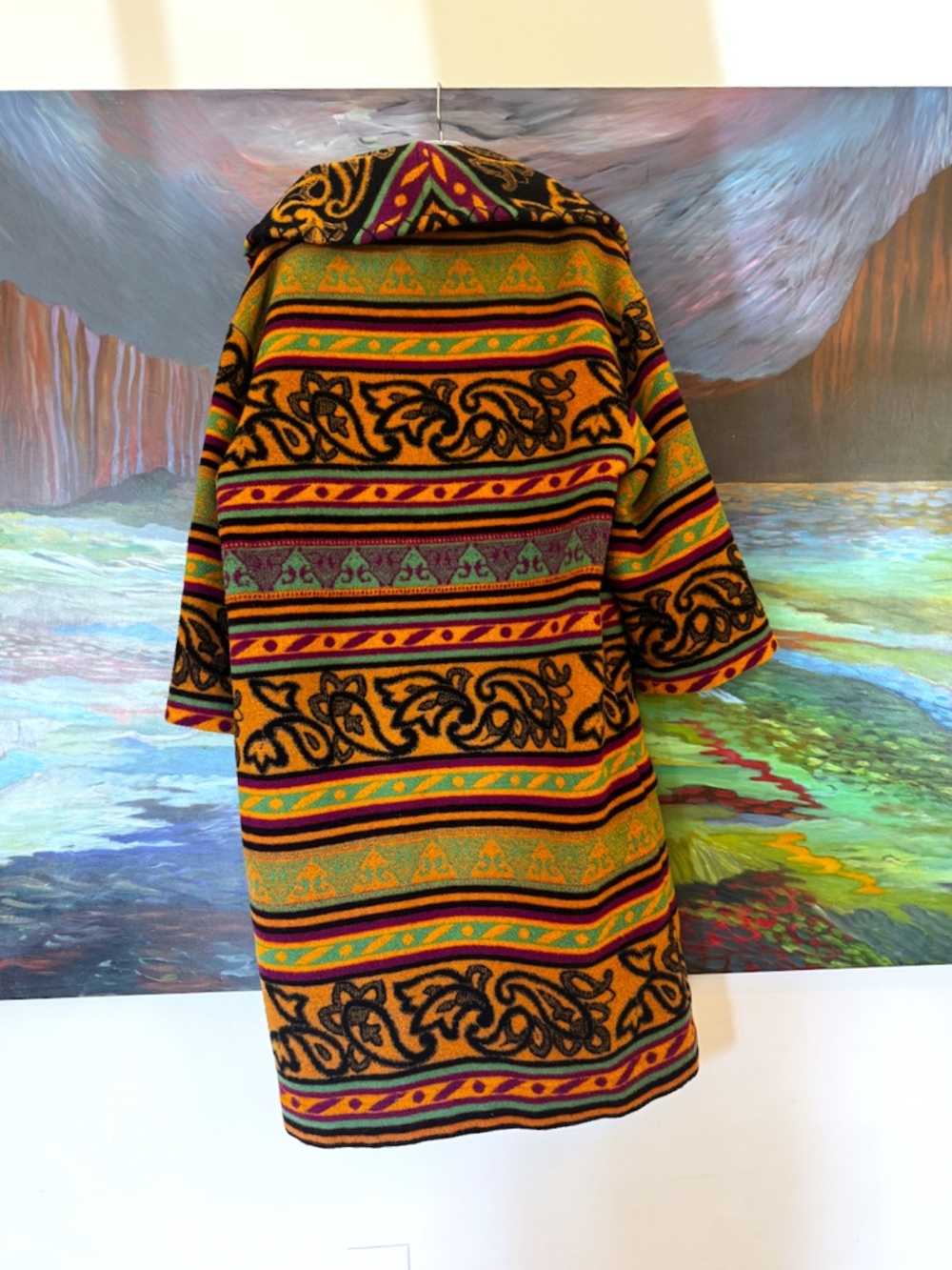 Byblos Made in ITALY 1970's Blanket Coat by Gianni Versace - Picture 3 of 9